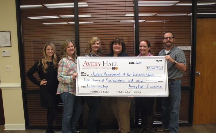 Avery Hall Donates $2500 to Sponsor Junior Achievement’s Leadership Day at Beaver Run Elementary School